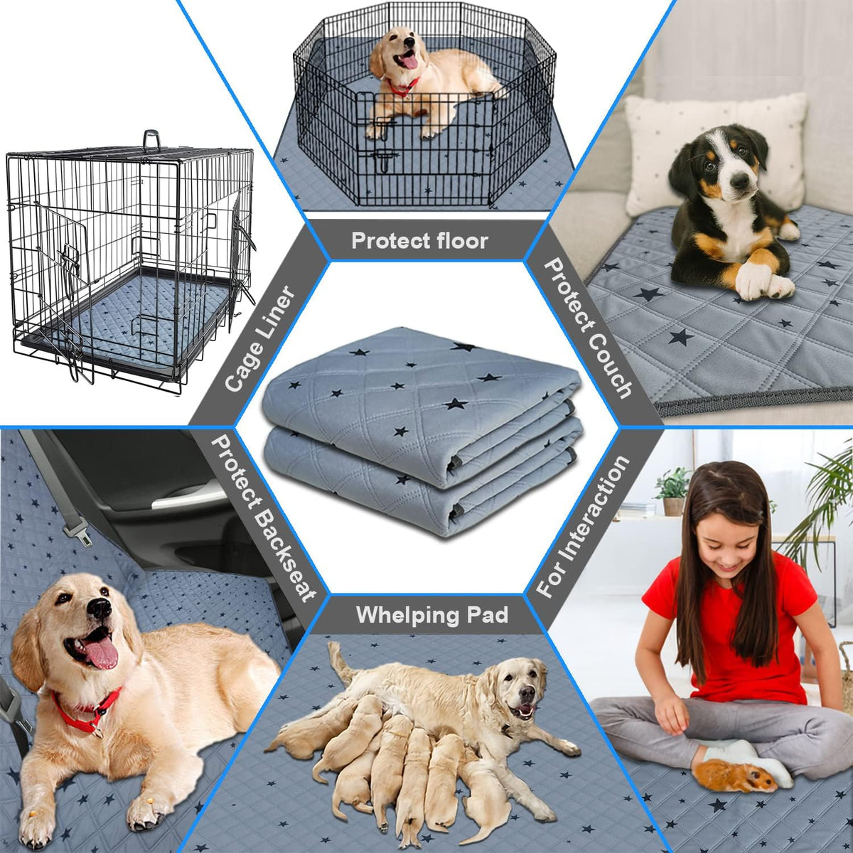 Rioussi dog training pads stacked for easy storage