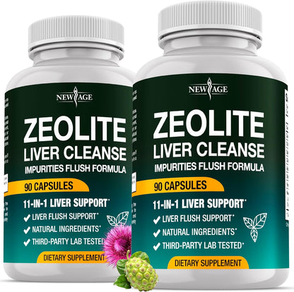 NEW AGE Liver Cleanse Detox and Repair 180 capsules front bottle view for authentic liver health supplement