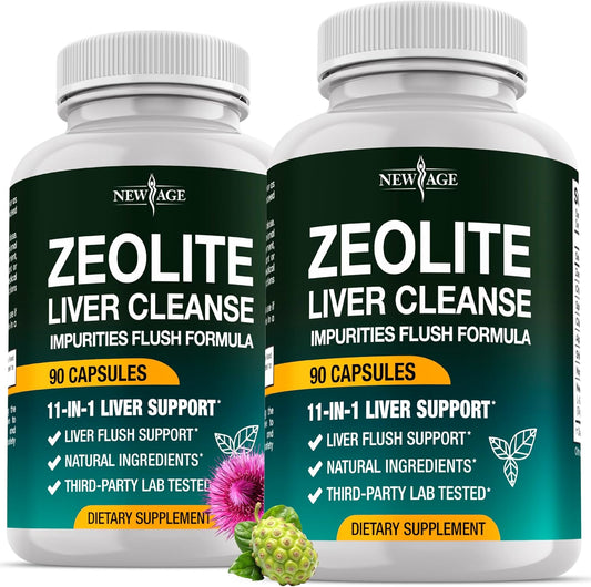 NEW AGE Liver Cleanse Detox and Repair 180 capsules front bottle view for authentic liver health supplement