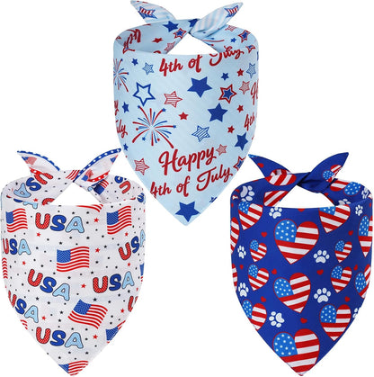 Agroon 4th of July dog bandanas front view