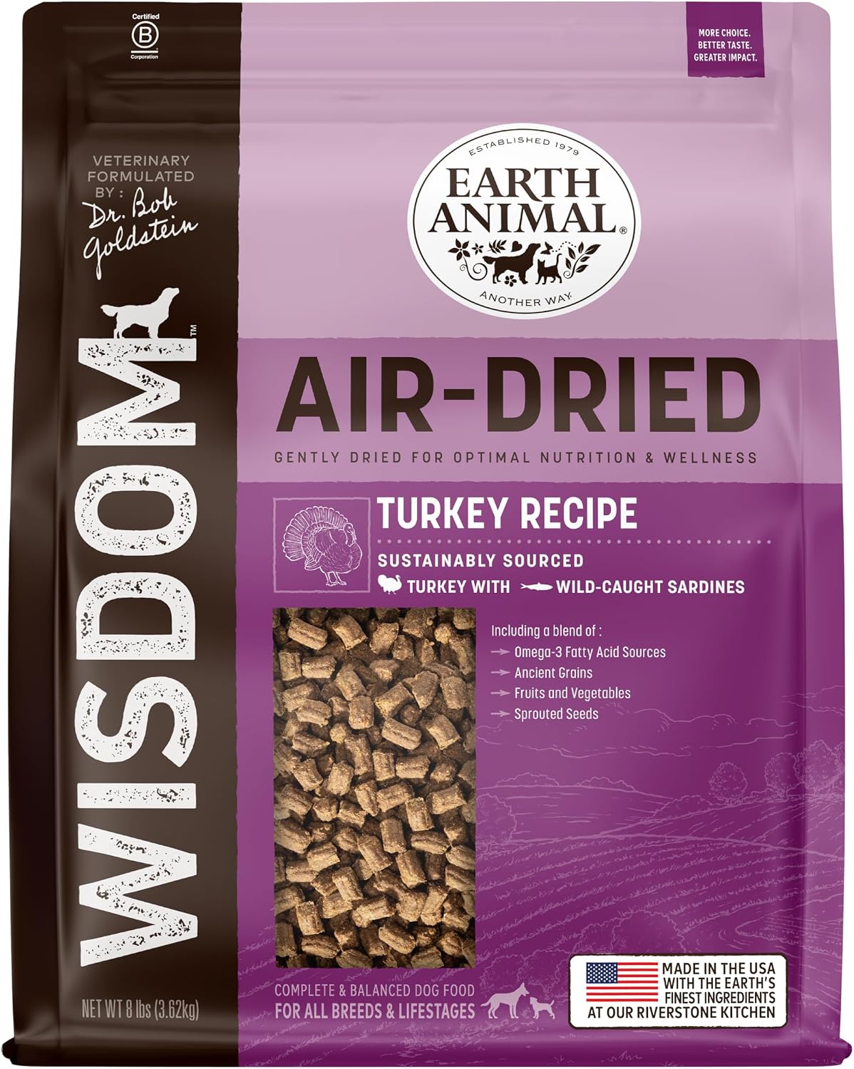 Earth Animal Wisdom Air Dried Dog Food - from the Land Recipe Premium Natural Dry Dog Food for All Breeds & Ages - 8 Lbs Bag - Image 14