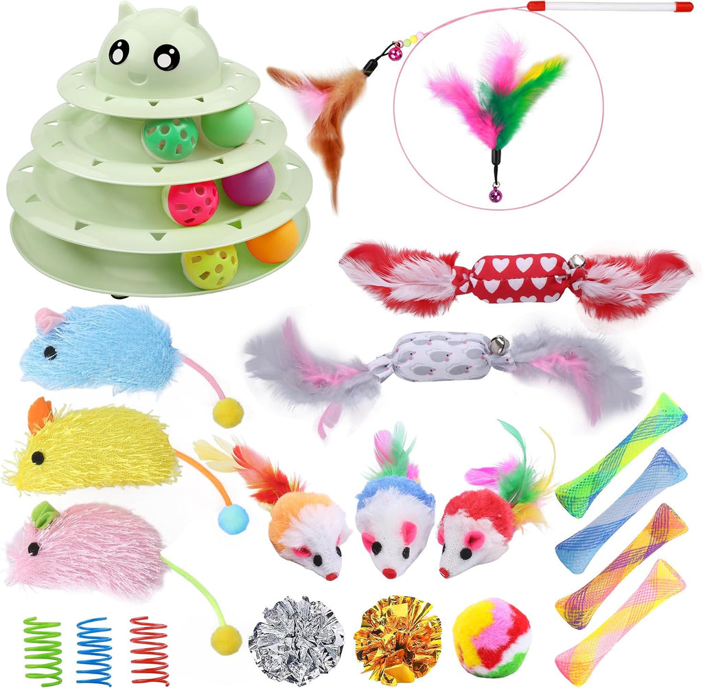 UPSKY Cat Toy Roller 3-Level Turntable Cat Toys Balls with Six Colorful Balls Interactive Kitten Fun Mental Physical Exercise Puzzle Kitten Toys - Image 12