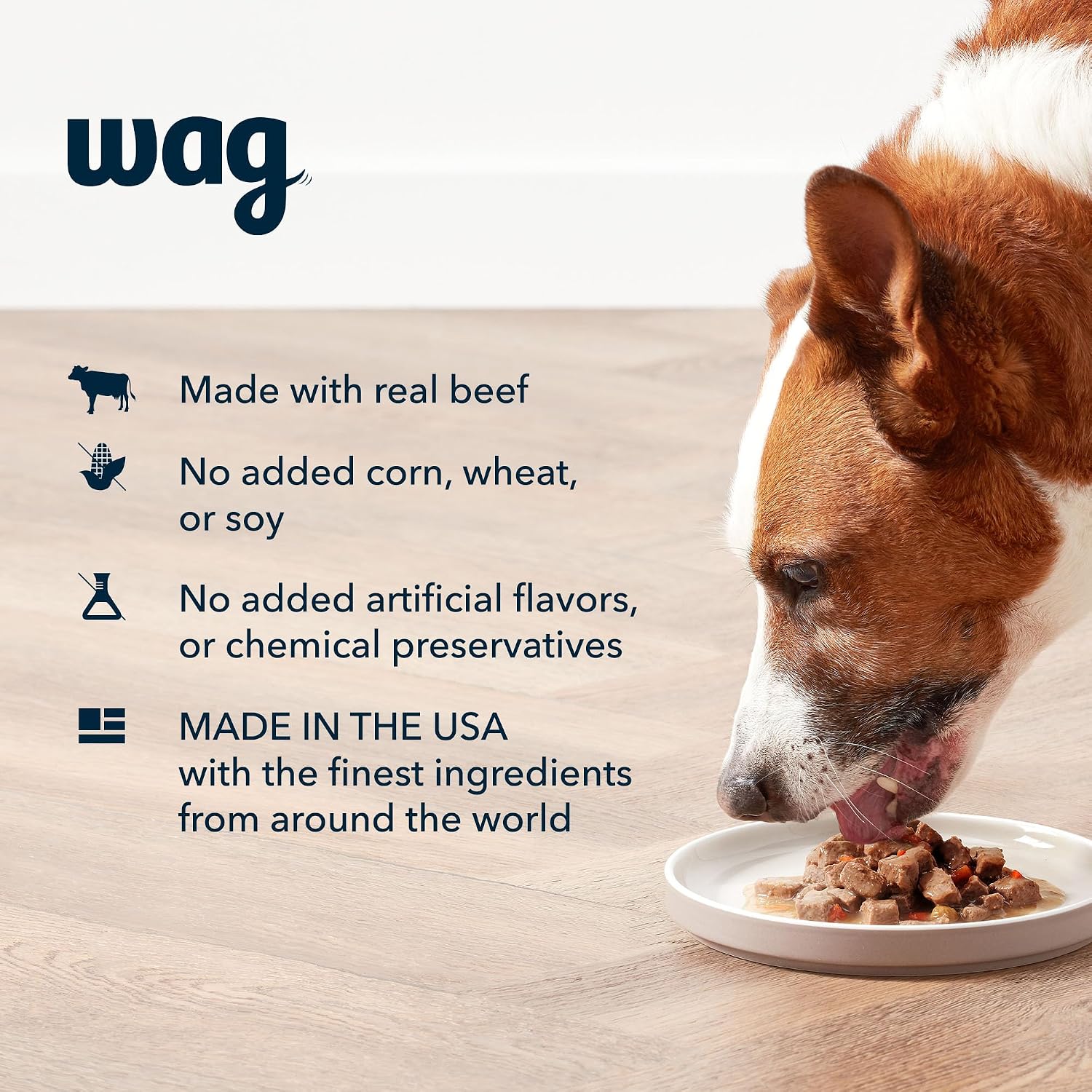 Premium wet dog food with real beef chunks and carrots in savory gravy.