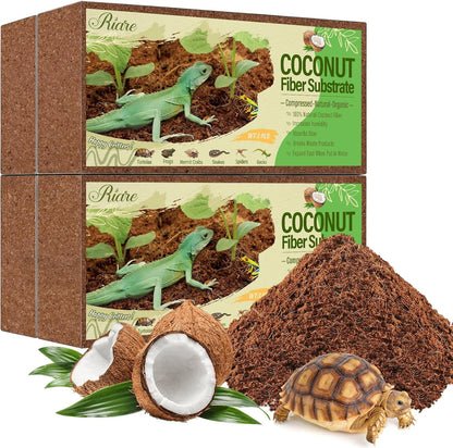 Riare 2 Pack Natural Coconut Fiber Substrate for Reptile- Premium Compressed Coconut Husk Terrarium Bedding for Reptile, Tortoise, Frogs, Snakes Hermit Crabs, Burrowing Animals - Image 10