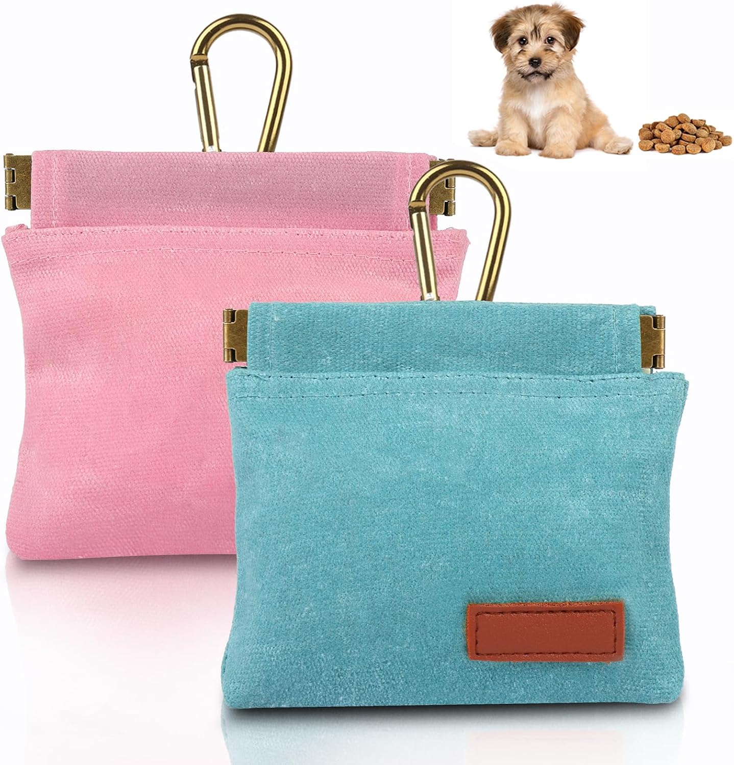 2Pcs Dog Treat Pouches for Pet Training, Hand Free Puppy Dogs Treat Bag with Carabiner, Portable Auto Closing Pet Dog Walking Bag for Travel or Outdoor Use, Pets Feed Snack Reward Pocket- Black, Green - Image 12