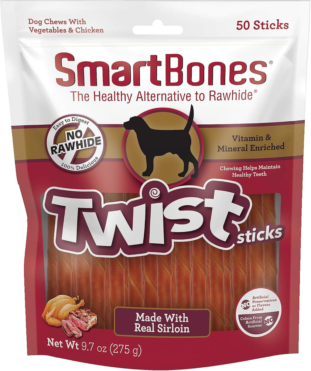 SmartBones 9.7 Ounce pack showing individual dog chew sticks for dental care.