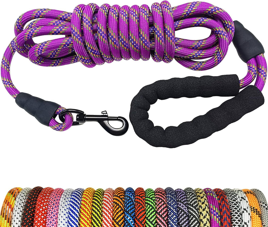 MayPaw Heavy Duty Rope Dog Leash, 3/6/8/10/12/15/20/30 FT Nylon Pet Leash, Soft Padded Handle Thick Lead Leashes for Large Medium Dogs (Blue Black, 1/2" * 8') - Image 12