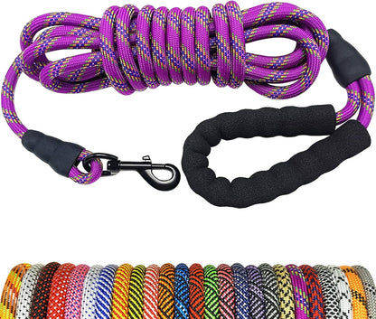 MayPaw Heavy Duty Rope Dog Leash, 3/6/8/10/12/15/20/30 FT Nylon Pet Leash, Soft Padded Handle Thick Lead Leashes for Large Medium Dogs (Blue Black, 1/2" * 8') - Image 12