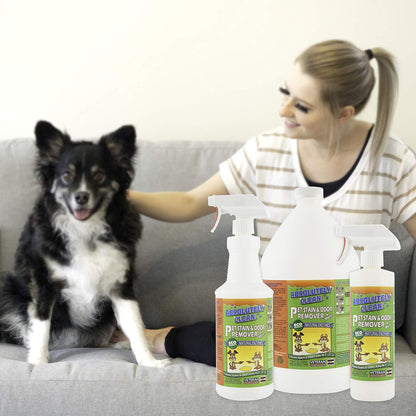 USA imported pet stain remover fast acting sixty second formula closeup.