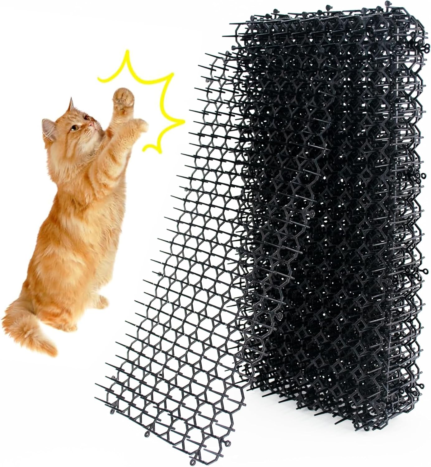 10 Pack 16 x 8 Inch Cat Scat Mat with Spikes, Scat Mat for Cats Cat Deterrent Mat Digging Stopper Repellent Spike Mat - Image 9