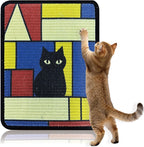 3 Pcs Sisal Cat Scratcher Mat 15x12 Inch - Art Cat Wall Scratcher with Adhesive Hook Loop Tape for Indoor Cats, Durable Wall Mounted Cat Scratch Pad to Protect Couch and Carpet - Image 12