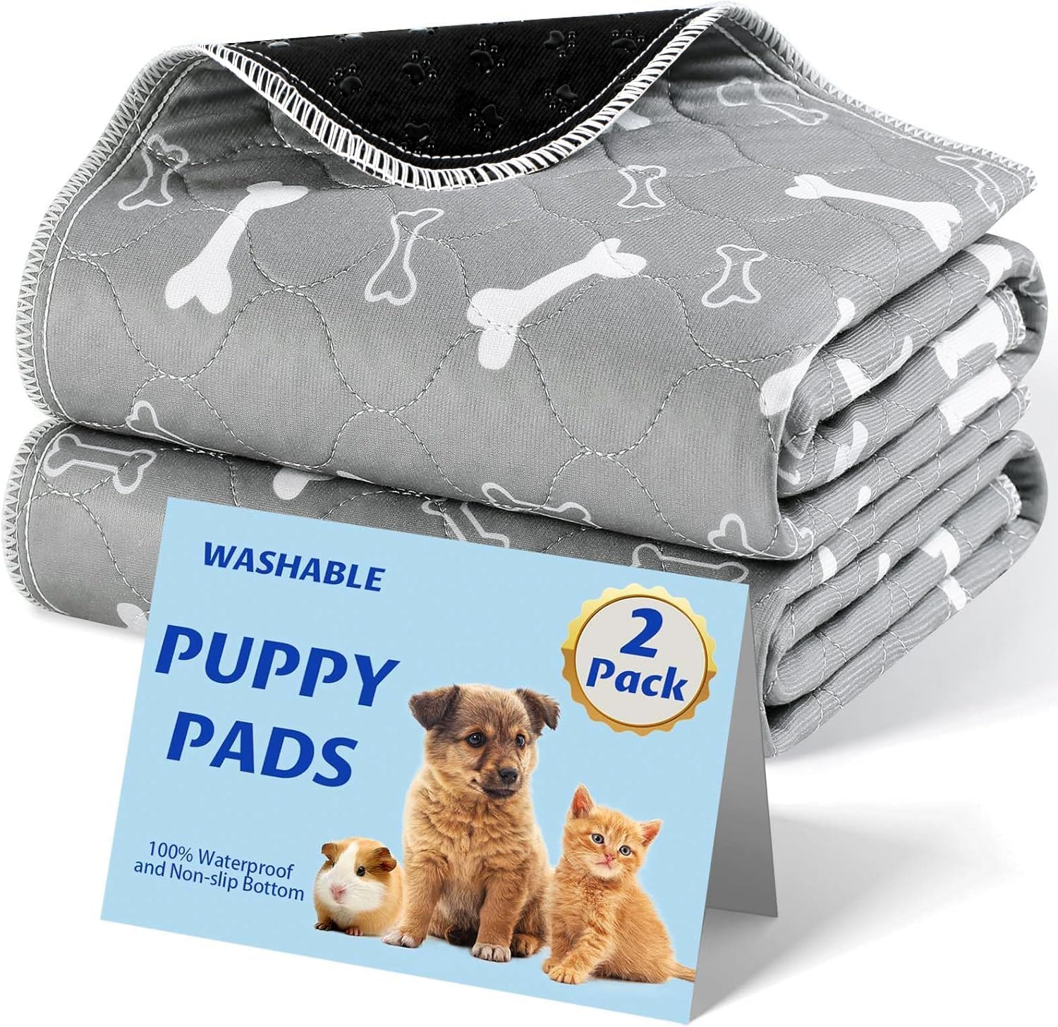 Baodan washable dog pee pads 2 pack front view