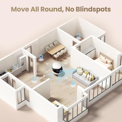 Enabot EBO Air 2 camera lens and heart LED display