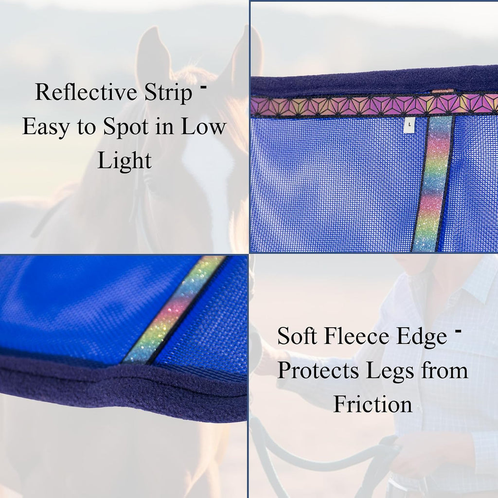 Horzmetnex horse leggings highlighting the loose fitting design that prevents leg rubbing.