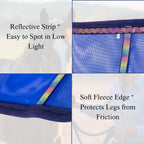 Horzmetnex horse leggings highlighting the loose fitting design that prevents leg rubbing.
