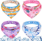 PAWCHIE dog cooling bandana small 4 pack front view premium summer pet accessory