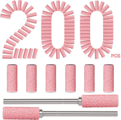 Bleswin 200pcs 180 grit sanding bands with mandrel bits set