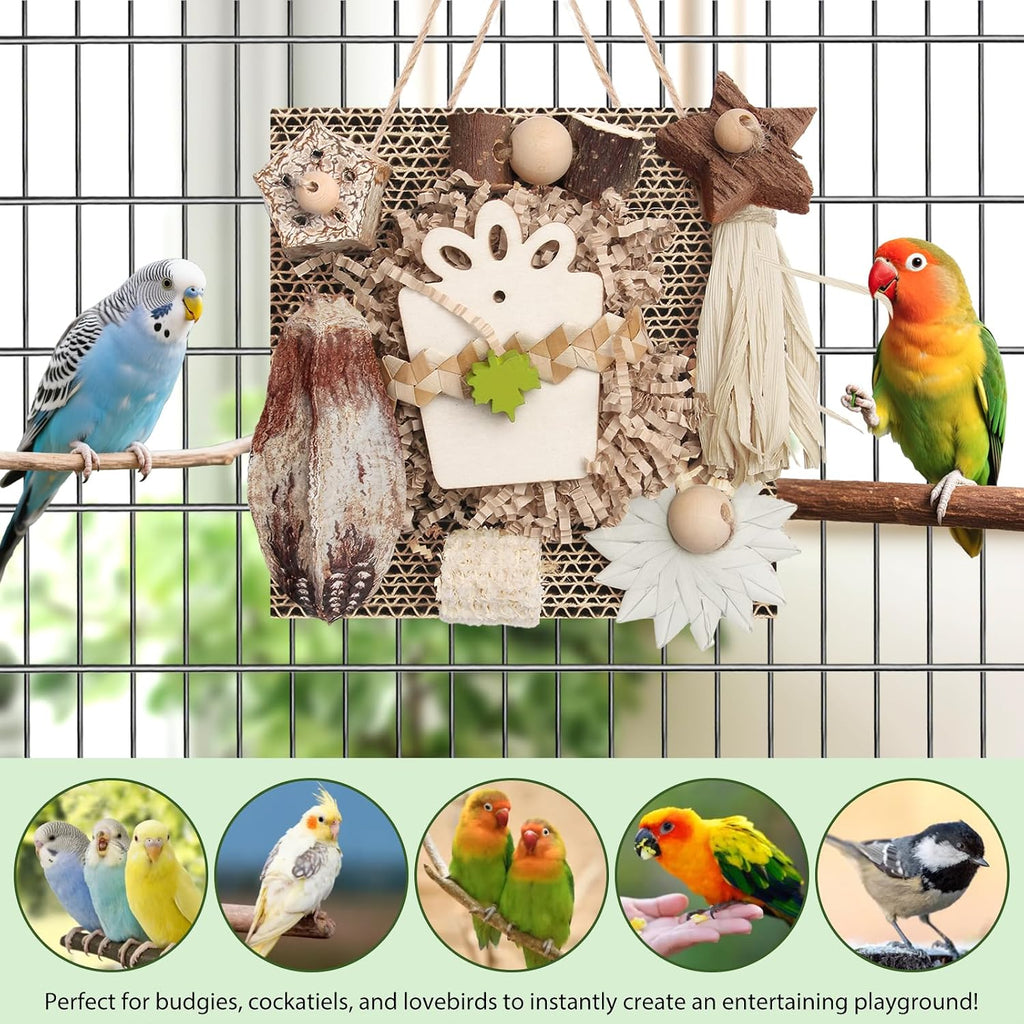 Kyouki parrot toy hanging in bird cage setup