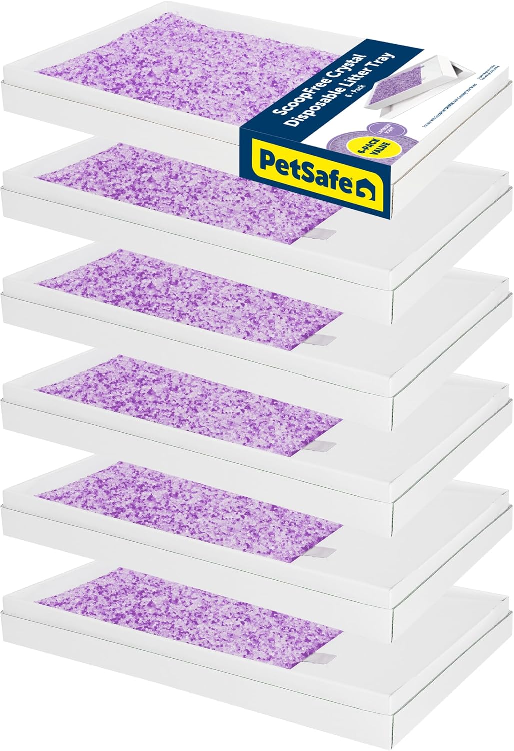 PetSafe ScoopFree Crystal Litter Tray Refills - Lavender Crystals, 3-Pack - Disposable Tray - Includes Leak Protection & Low Tracking Litter - Absorbs Odors on Contact - Image 11