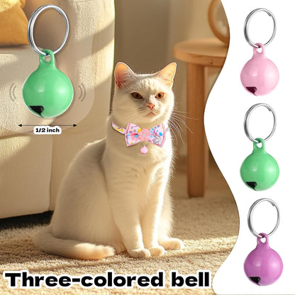 Removable floral bowtie and matching silver jingle bell detail