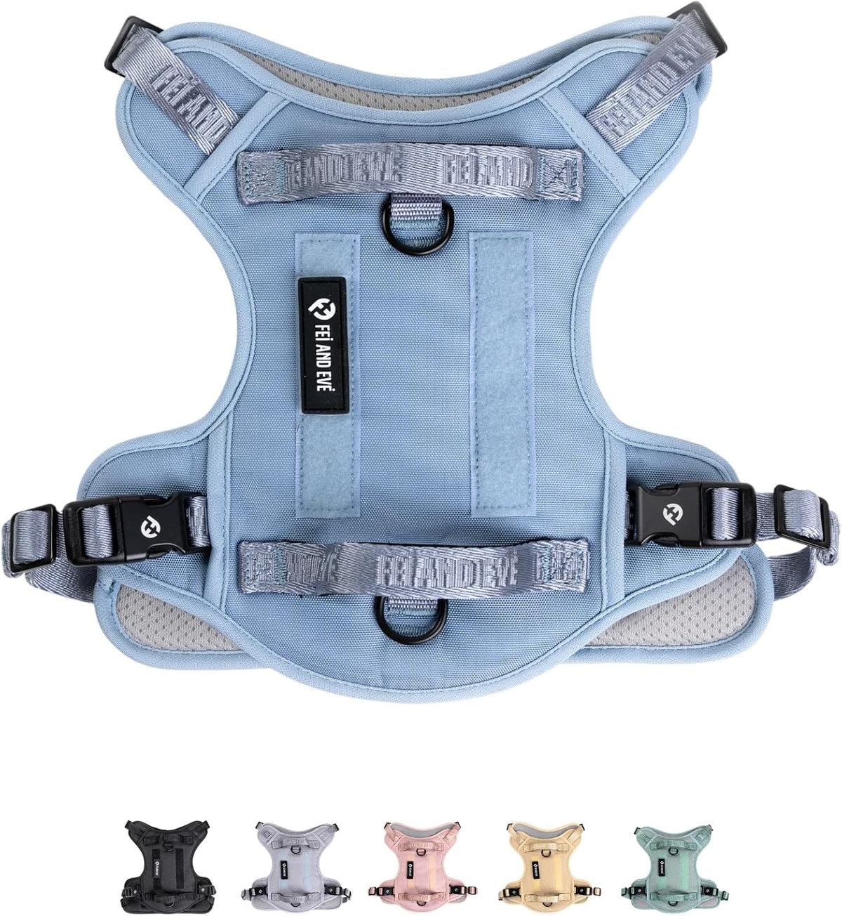Fei & Eve Classic Dog Harness | 3-Point No-Pull Control, Dual Handle Support, Durable 900D Nylon, Tactical Patch Panel, Heavy Duty, Large (Pink) - Image 15