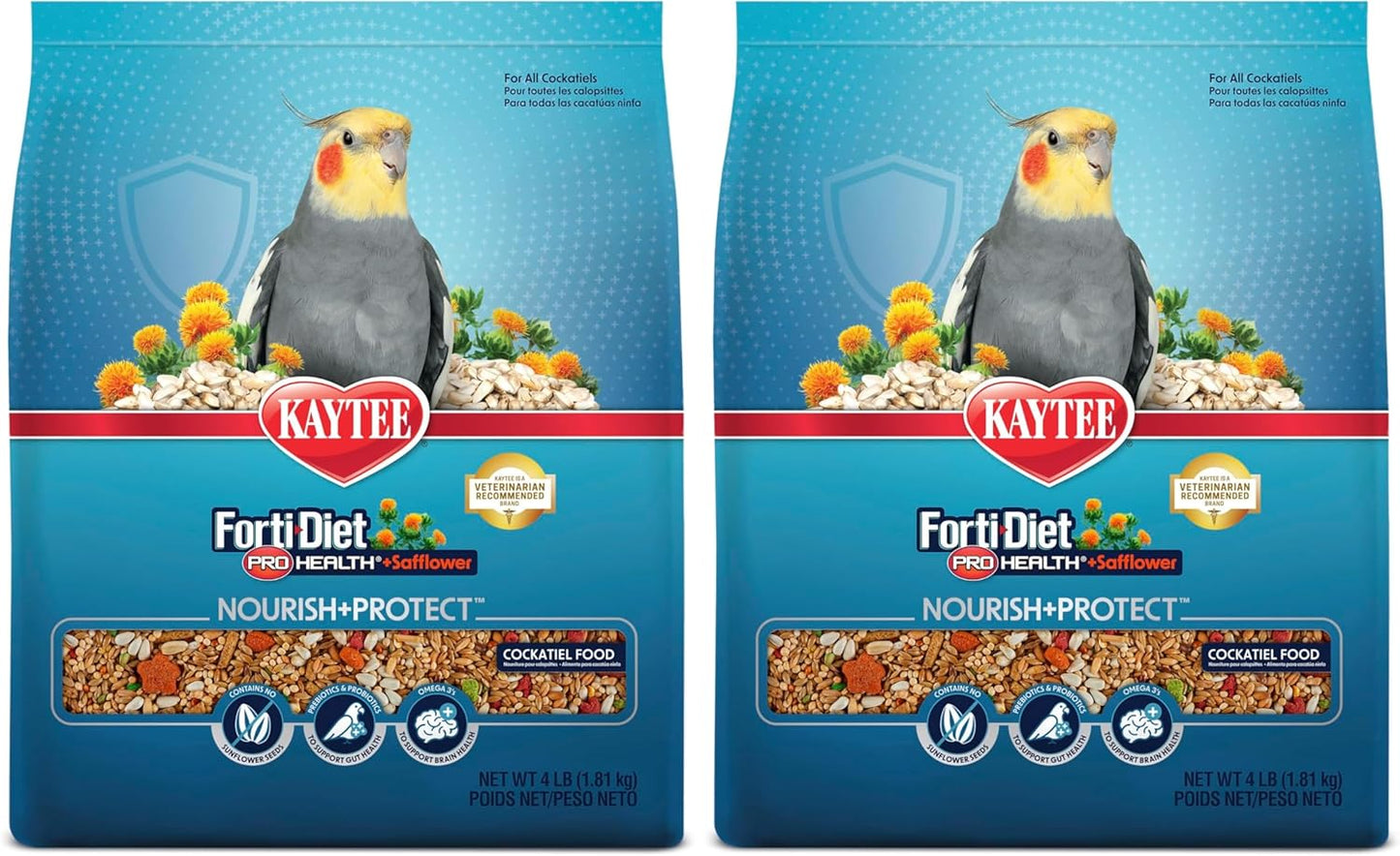 Kaytee Forti-Diet Pro Health+Safflower Nourish+Protect Cockatiel Food, Supports Breeding and Molting, Nutrition Backed by Science, Digestive and Brain Health, 4 pounds - Image 15