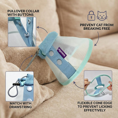 Clorvint soft pet cone showing flexible mesh construction details