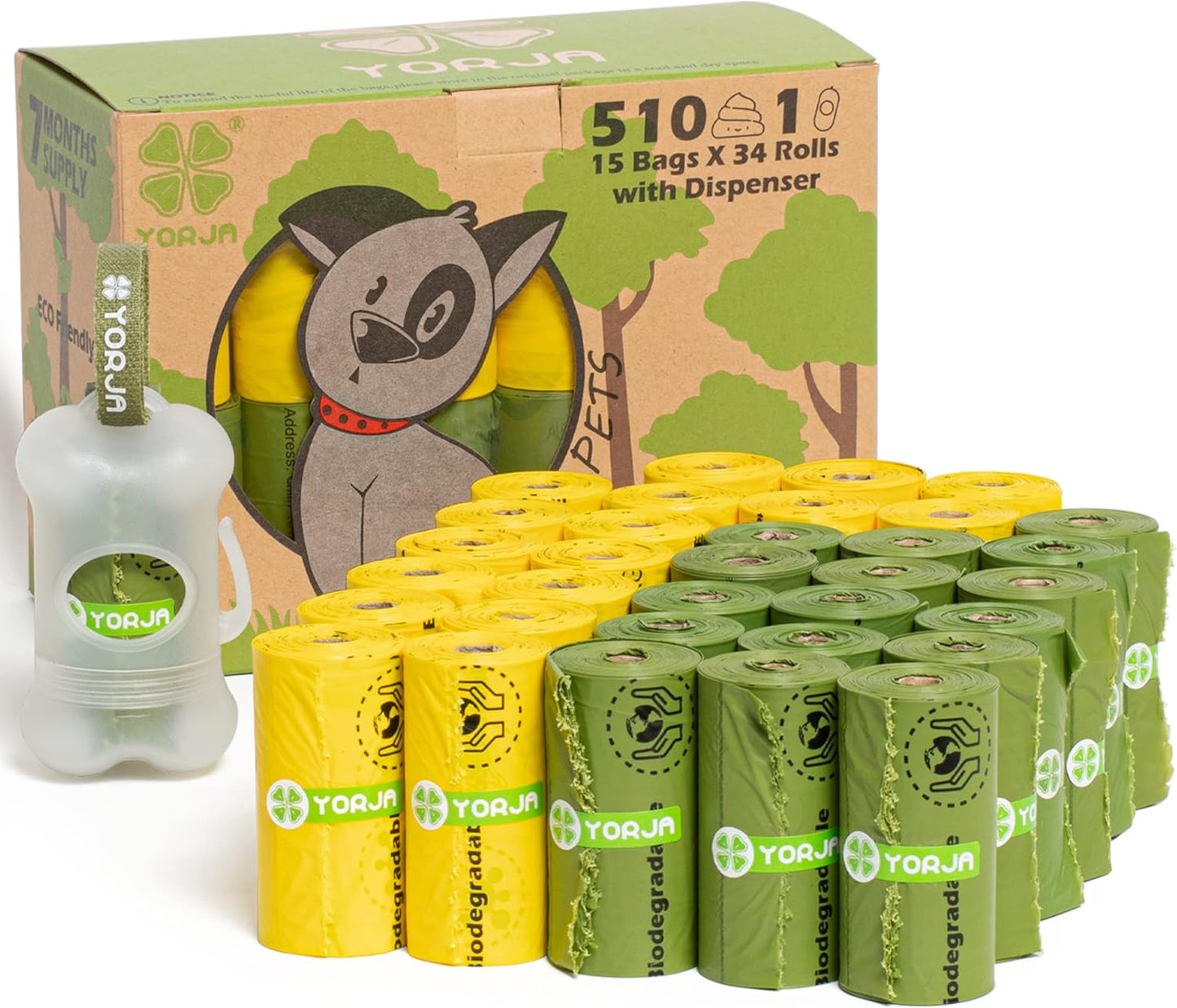 Full box of three hundred and sixty pieces biodegradable poop bags