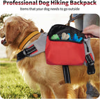 DENTRUN hound saddlebag backpack showing dual side storage pockets filled with pet gear