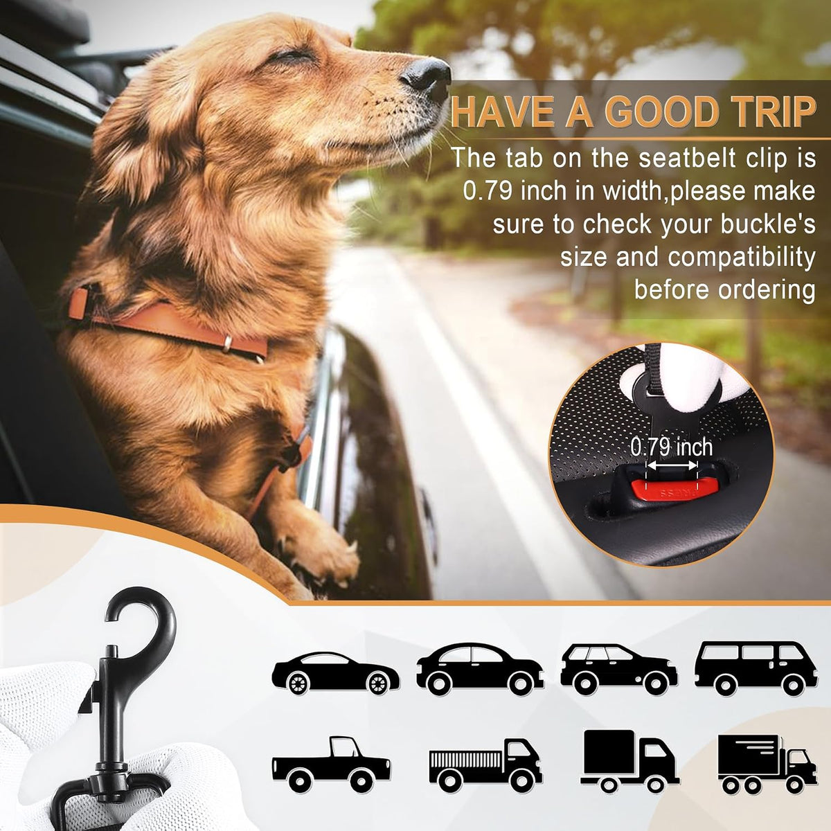 LivTee pet car restraint buckle and clasp