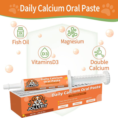 Fast absorbing pet calcium supplement syringe for labor support