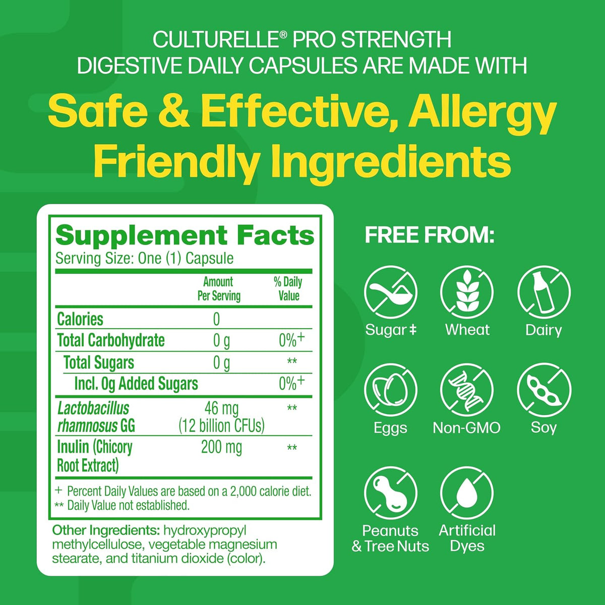 Culturelle Pro Strength dietary supplement box side details