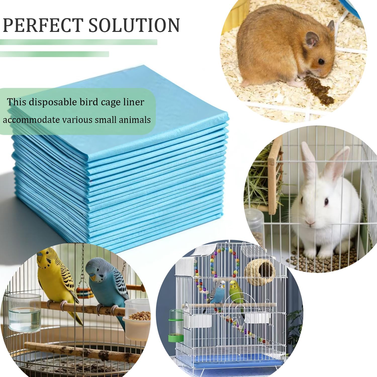Stacked 100 sheet pack of Giehougrio bird cage liners