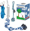 TT TRSMIMA Spring Pole Dog Rope Toys front view of the full outdoor setup kit