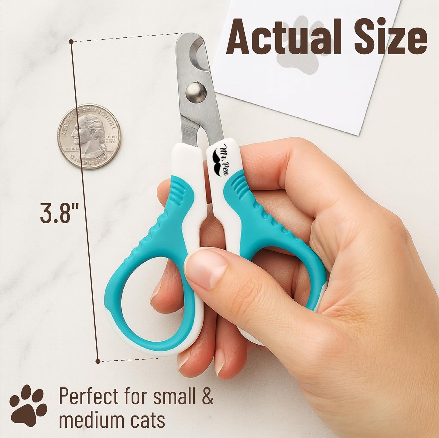 Sharp stainless steel pet nail clipper for medium cats
