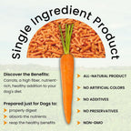 Dog enjoying food mixed with rehydrated Olewo carrot topper