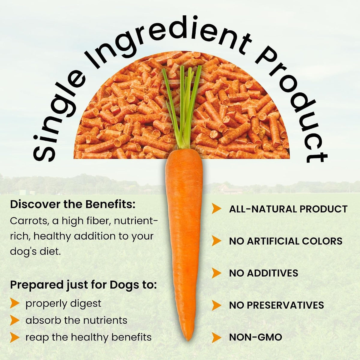 Dog enjoying food mixed with rehydrated Olewo carrot topper