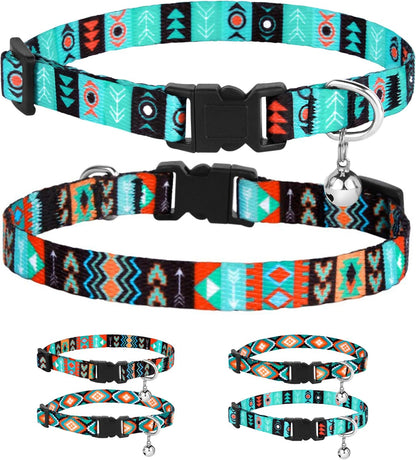 CollarDirect Cat Collar Breakaway with Removable Bell Set of 2 PCS Tribal Pattern Aztec Pet Safety Adjustable Kitten Collar - Image 15