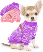 2 Pieces Dog Sweaters for Small Dogs Fall Dog Clothes Male Winter Fleece Pet Sweaters Warm Thick Puppy Outfit Small Dog Sweater for Boy Girl Dogs Teacup Dog, Yorkie, Chihuahua, Pug, XXS,Grey Navy - Image 12