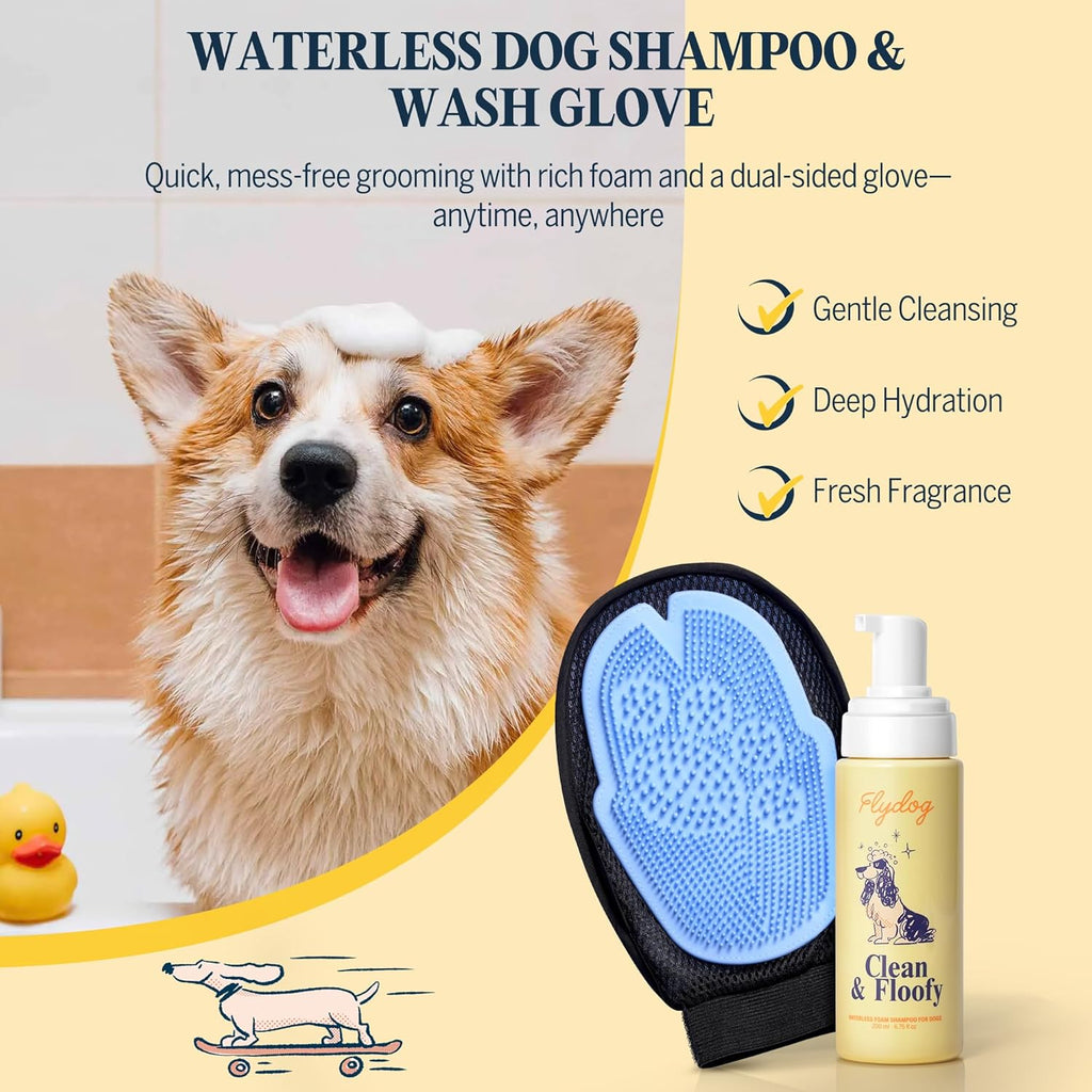 Close up of Flydog waterless foam shampoo texture