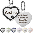 GoTags Stainless Steel Pet ID Bone Round and Heart Shaped Tags with Enamel Paw Design, Personalized Dog and Cat Tags, up to 5 Lines of Custom Text, Engraved on Both Sides (Sage, Regular Bone) - Image 10
