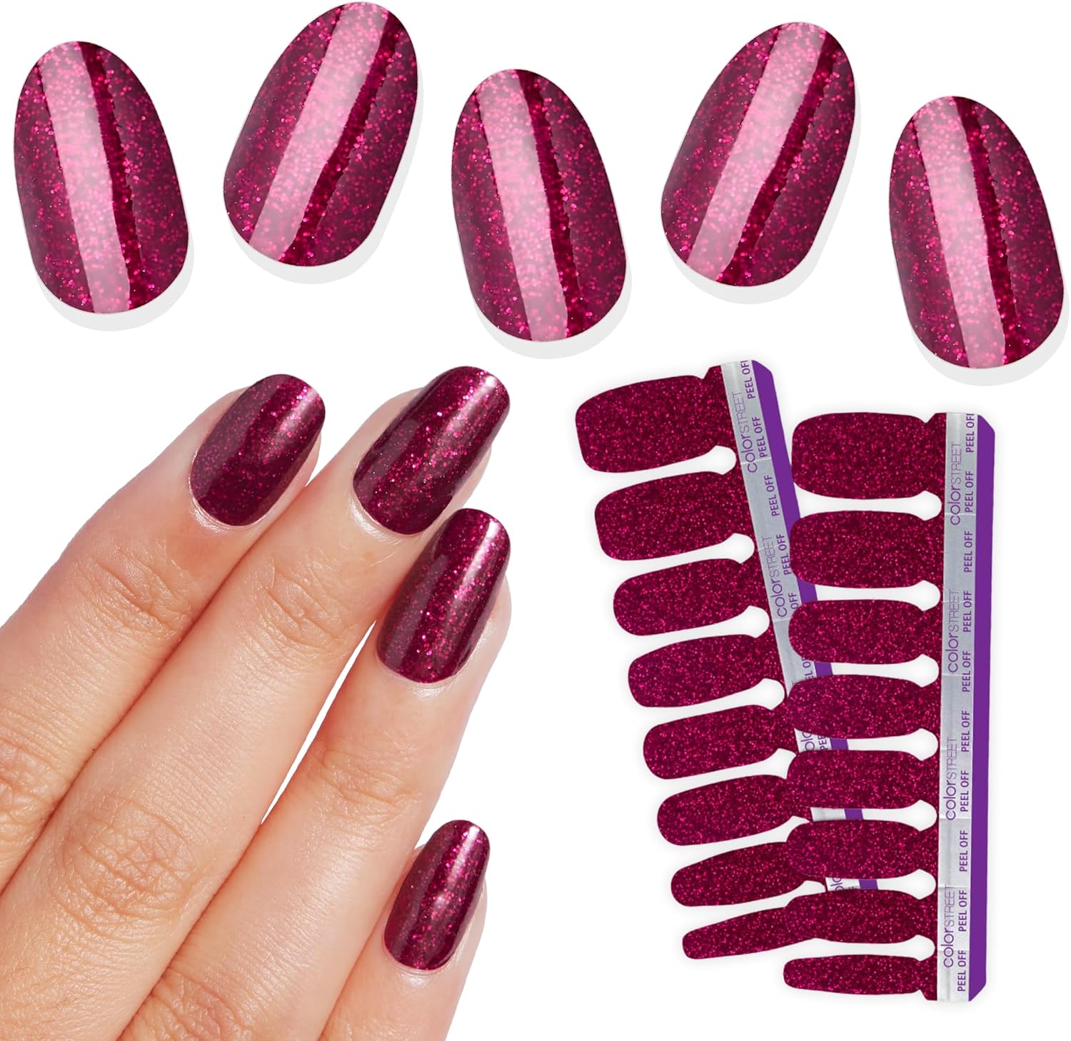 Color Street Rio Red nail polish strips packaging front view