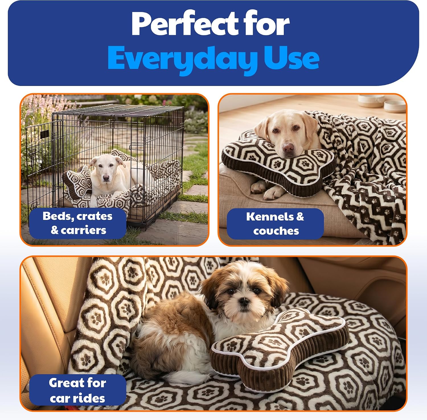 Close up texture of the ultra soft warm polyester plush material on the American Kennel Club pet blanket