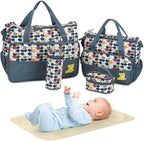 Moclever diaper bag tote set front view in gray