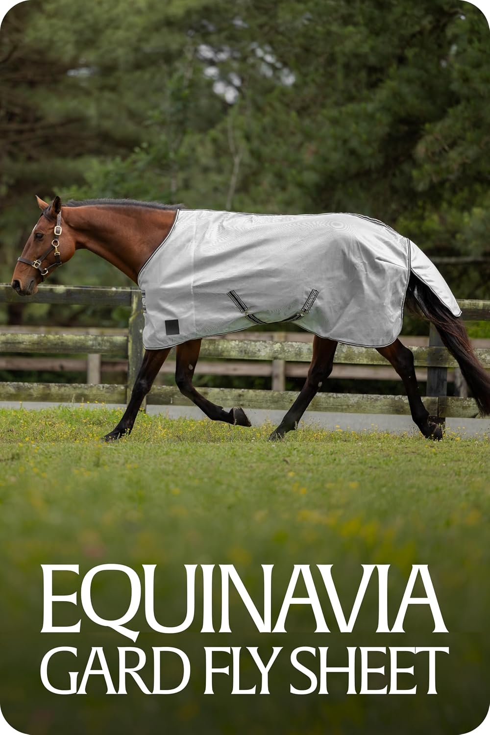 Equinavia summer horse clothing packaging detailing the UPF 45 sun protection rating.