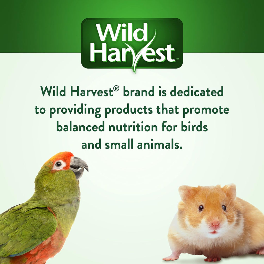 Back of Wild Harvest bird supplement packaging with usage guide
