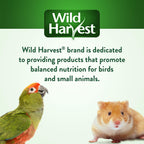 Back of Wild Harvest bird supplement packaging with usage guide