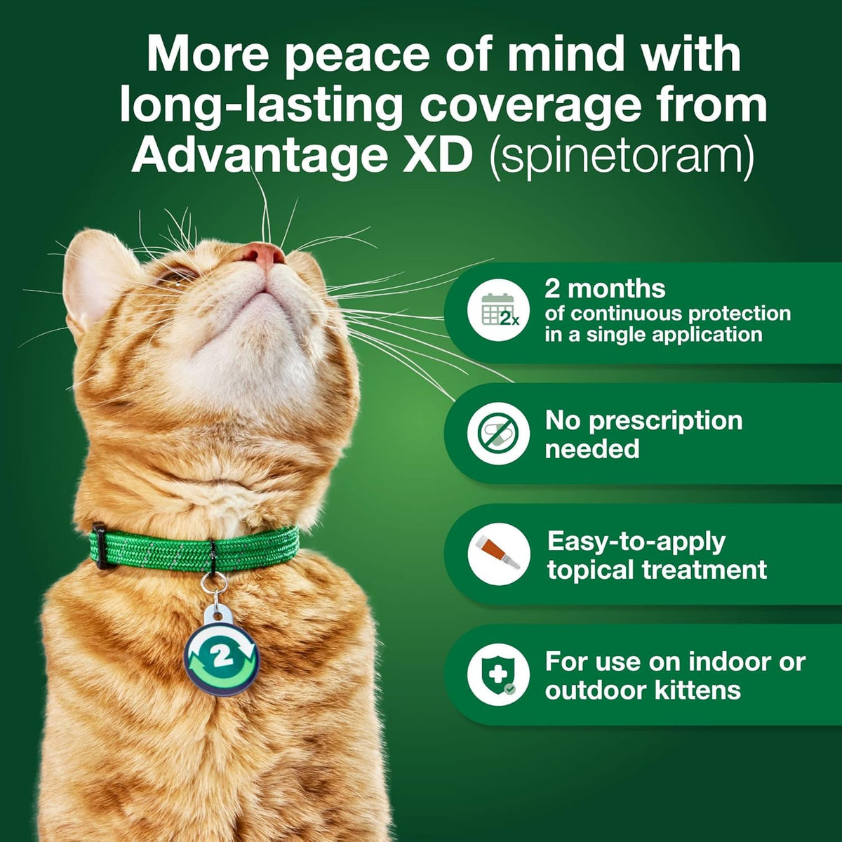USA imported feline flea prevention treatment box back details