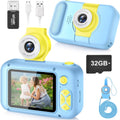 ARNSSIEN X101 kids digital toy camera blue front view highlighting the lens and screen