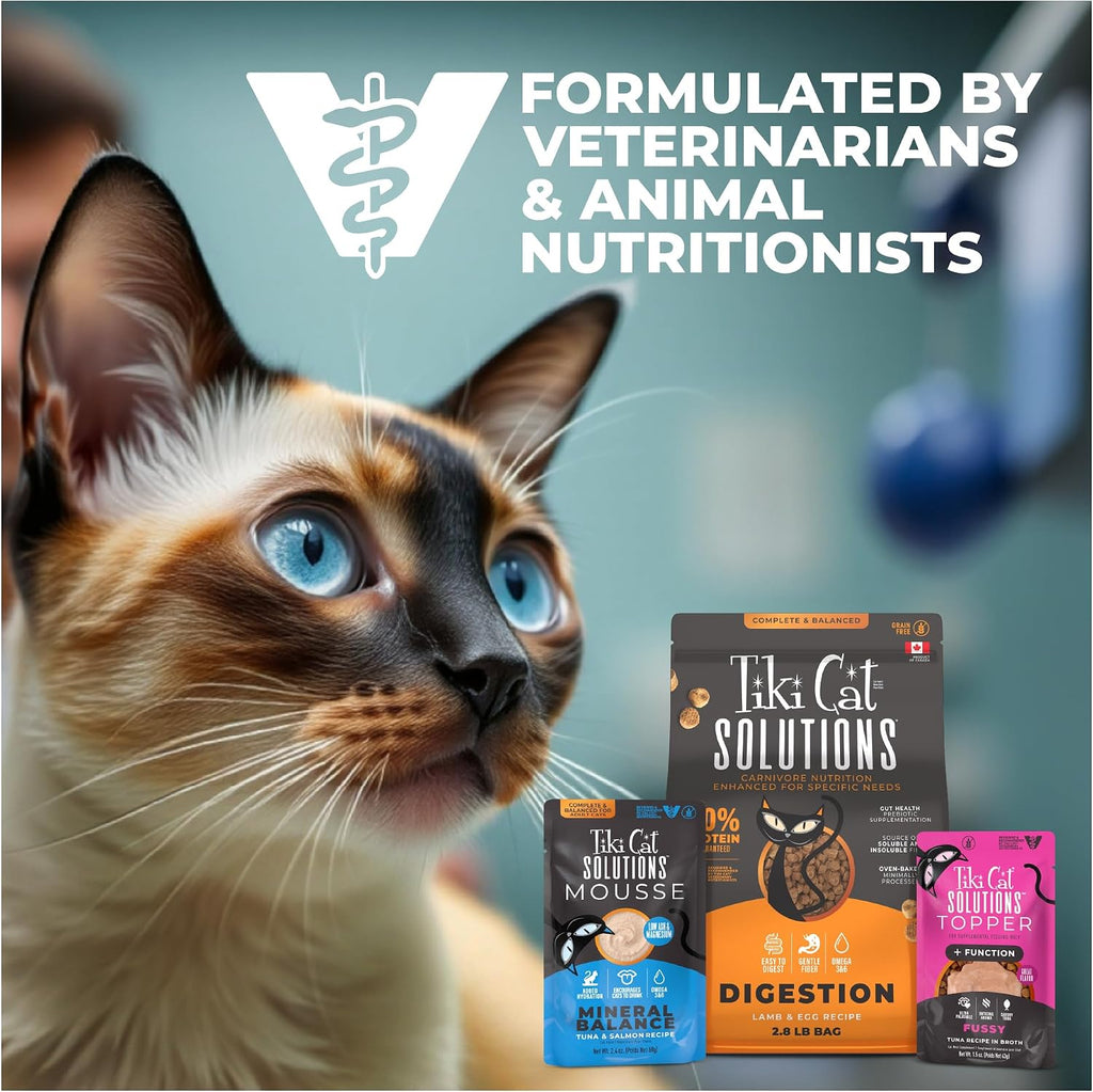 Tiki Cat Solutions Supplements Digestion Mousse, Chicken & Egg in Broth, Formulated to Support Healthy Digestion, Functional Cat Food Supplement, 5.6 oz. Pouch (Pack of 20) - Image 10